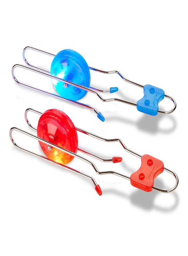 Playbees Light Up Gyro Wheels Classic Vintage Trick Yoyo Retro Rail Twister, Twirler, Mesmerizing Spinning Lighting Effects Sensory Fidget Toys, Christmas Stocking Stuffers, Nostalgia Gifts (2 Pack) - Image 1